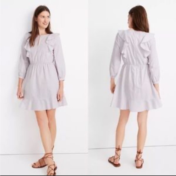 Madewell Dresses & Skirts - Madewell Soft Cotton Lavender Ruffle Dress Size 2